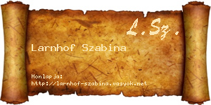 Larnhof Szabina névjegykártya